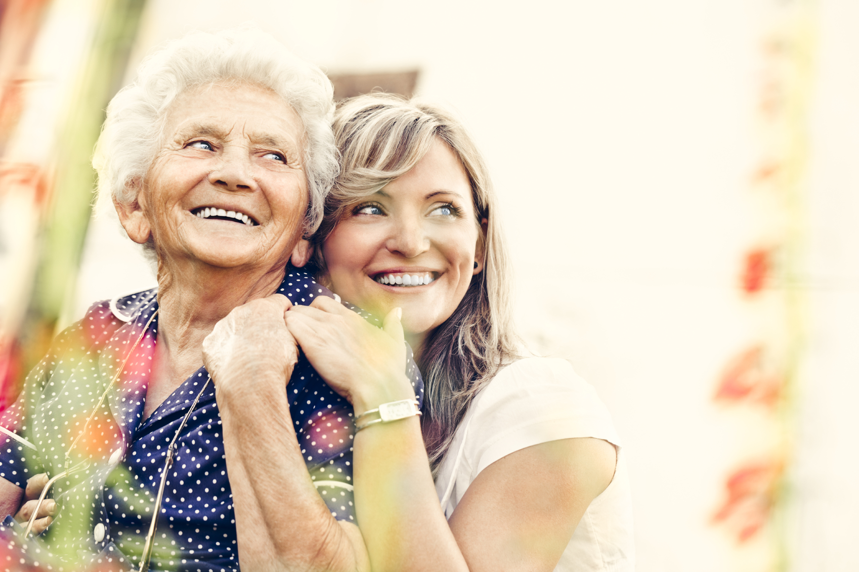 middle aged woman with her mother