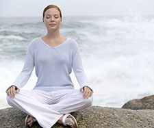 Female doing yoga