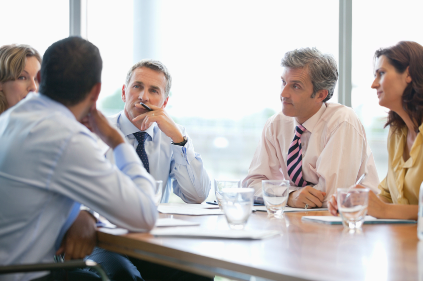 coworkers talking
